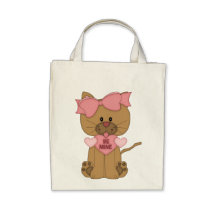 Valentines Cat Be Mine Canvas Bags