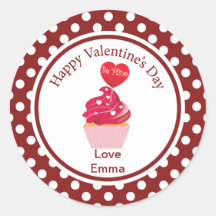 Valentine's Day "Be Mine" Cupcake Stickers