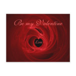 Valentine's Day black heart on red fractal postcards