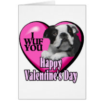 Valentines Day Boston Terrier Greeting Cards