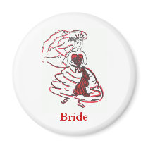 Valentine's Day Bride Fridge Magnets