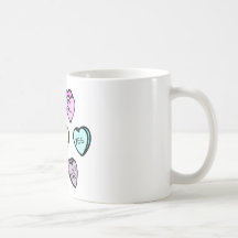 Valentine's Day Candy Hearts Coffee Mugs