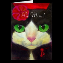 VALENTINE'S DAY CARD - TUXEDO CAT - Customised cards