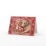 Valentine's Day Cat and Dog Love Card