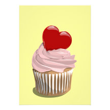Valentine's day cupcake invitation