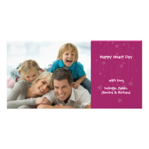 Valentine's Day Family Love Pink Photo Card