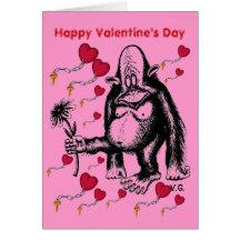 Valentine's day funny monkey card