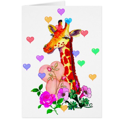 Valentine's Day Giraffe Card