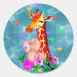 Valentine's Day Giraffe Sticker