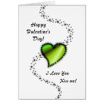 Valentine's Day  -  green Rainbow heart Card