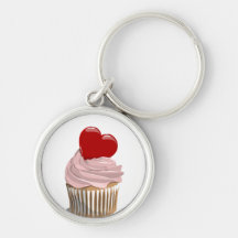 Valentine's Day heart cupcake keychain