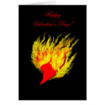 Valentine's Day  -  heart in flame Greeting Cards