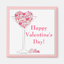 Valentine's Day Heart Love Cocktail Magnets