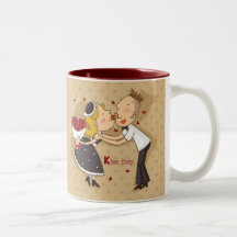 Valentines' Day is... Kiss Day Cute Coffee Mugs