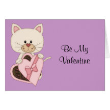 Valentine's Day Kitty with Chocolates Card