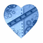 Valentine's Day light blue steampunk heart photo sculptures