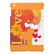 Valentine's Day "Love" with Red, White, Gold Heart