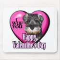 Valentine's Day Miniature Schnauzer mousepads