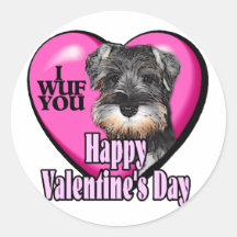 Valentine's Day Miniature Schnauzer Stickers