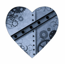 Valentine's Day pale blue and black steampunk Photo Cut Outs