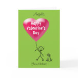 Valentine's Day Personalise Names Boy Stick Figure Card