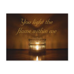 Valentine's day romantic candle glow postcard
