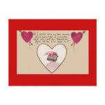 Valentine's Day Romantic Verse Hearts Postcard