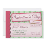 Valentine's Day Scrapbook Green Stripe Invitations