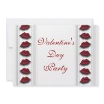 "Valentine's day" sexy red lips party invitations