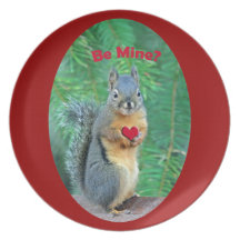 Valentine's Day Squirrel Party Plate