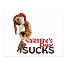 valentines day sucks sad girl post card