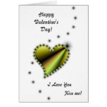 Valentine's Day  - yellow black Rainbow heart Cards