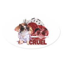 Valentines - Dont Be Cruel - Chihuahua - Gizmo Oval Sticker