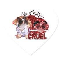 Valentines - Dont Be Cruel - Chihuahua - Gizmo Heart Stickers