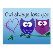 Valentine's Greeting Cards with Cute Owls Post Card