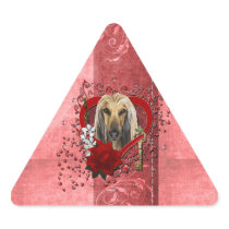 Valentines - Key to My Heart - Afghan Triangle Sticker
