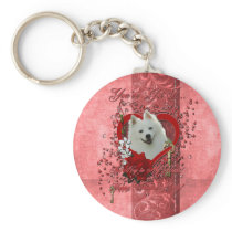Valentines - Key to My Heart - American Eskimo Key Chain