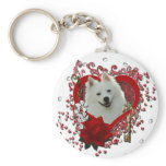 Valentines - Key to My Heart - American Eskimo keychains