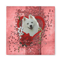 Valentines - Key to My Heart - American Eskimo Fridge Magnet