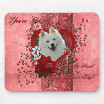 Valentines - Key to My Heart - American Eskimo Mouse Pads