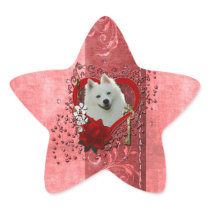 Valentines - Key to My Heart - American Eskimo Star Sticker