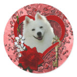 Valentines - Key to My Heart - American Eskimo stickers