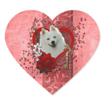 Valentines - Key to My Heart - American Eskimo Heart Sticker