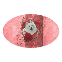 Valentines - Key to My Heart - American Eskimo Oval Sticker