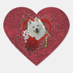 Valentines - Key to My Heart - American Eskimo Heart Sticker