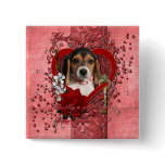 Valentines - Key to My Heart - Beagle Puppy Pin