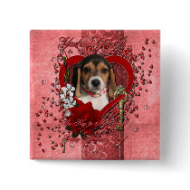 Valentines - Key to My Heart - Beagle Puppy Pin