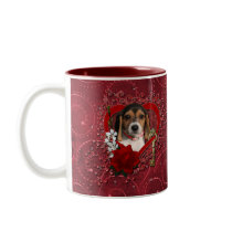 Valentines - Key to My Heart - Beagle Puppy Coffee Mugs