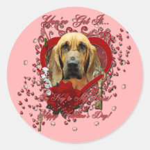 Valentines - Key to My Heart - Bloodhound - Penney Round Stickers
