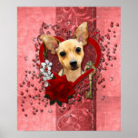 Valentines - Key to My Heart - Chihuahua - Daisy Print